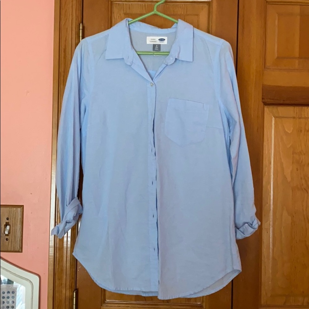 Light blue button down